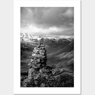 Cairn on Side Pike - BW Posters and Art